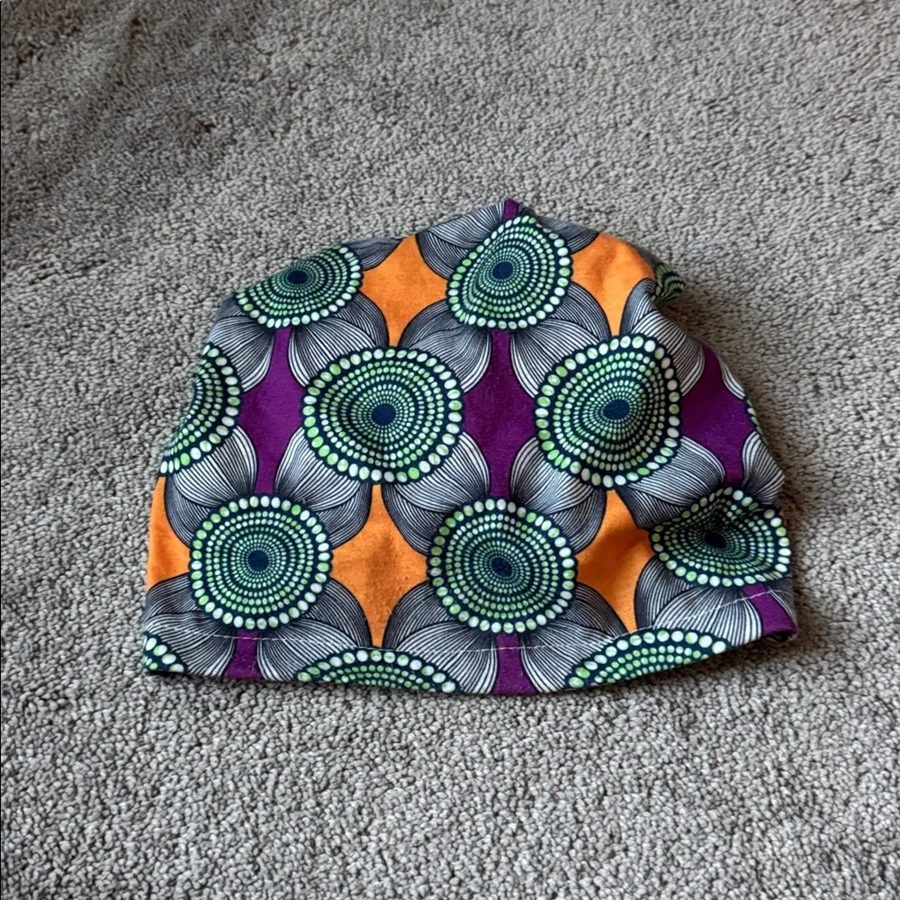 4 Piece Hair Turban Head Wrap Bun Cap Set Black Purple Brown Multicolor